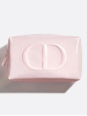 Brand new in box - Dior Light Pink Glossy Patent Embossed Cosmetic Pouch Clutch